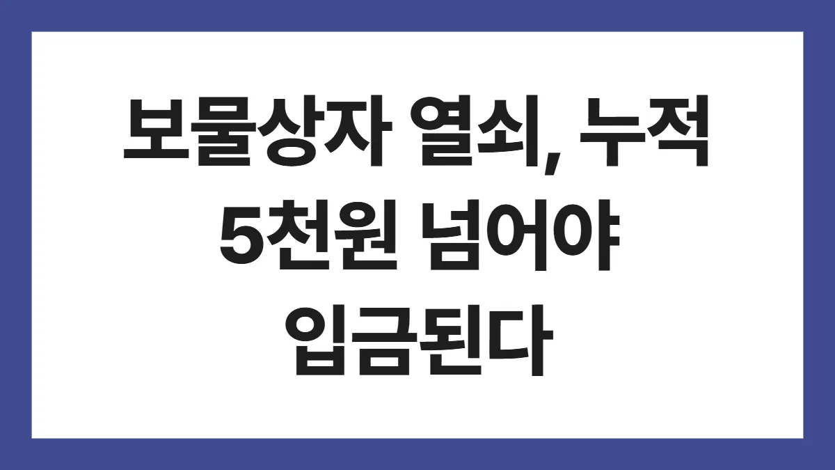 키움증권 보물상자 이벤트 표지: 보물상자 열쇠, 누적 5천원 넘어야 입금된다