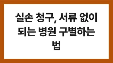 실손보험 청구 간소화 표지: 실손 청구, 서류 없이 되는 병원 구별하는 법